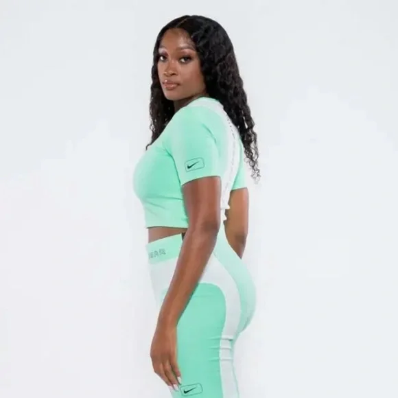 Nike sportswear zip crop and bike shorts set